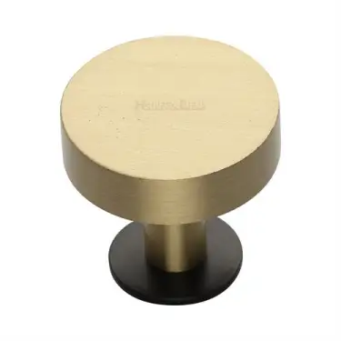Click Here To Enlarge This Photo Of C3885 38-BSB Heritage Brass Cabinet Knob Disc Design with Base 38mm Matt Bronze &sol; Satin Brass finish