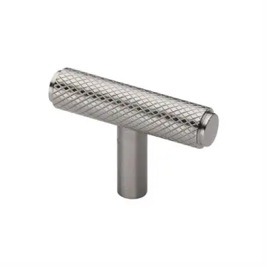 Click Here To Enlarge This Photo Of C4415-SN Heritage Brass Cabinet Knob Knurled T-Bar Design 45mm Satin Nickel finish