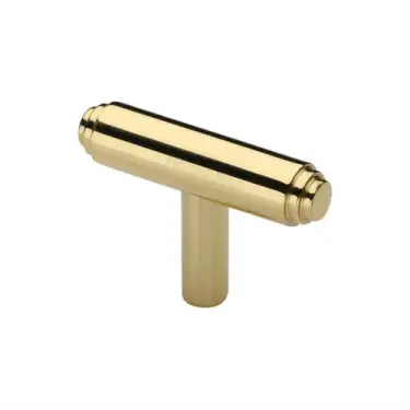 Click Here To Enlarge This Photo Of C4445-PB Heritage Brass Cabinet Knob Stepped T-Bar Design 45mm Polished Brass finish