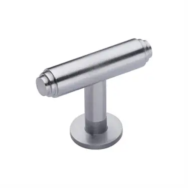Click Here To Enlarge This Photo Of C4447-SC Heritage Brass Cabinet Knob Stepped T-Bar Design with Rose 45mm Satin Chrome finish