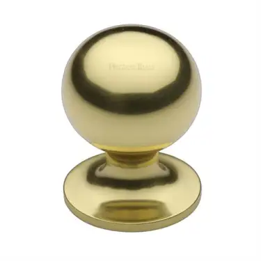 Click Here To Enlarge This Photo Of C8321 32-PB Heritage Brass Cabinet Knob Ball Design 32mm Polished Brass finish