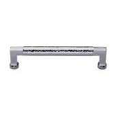 HAM0312 160-PC Heritage Brass Cabinet Pull Bauhaus Hammered Design 160mm ctc Polished Chrome Finish