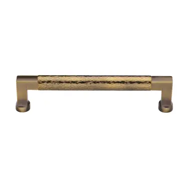 Click Here To Enlarge This Photo Of HAM0312 203-AT Heritage Brass Cabinet Pull Bauhaus Hammered Design 203mm ctc Antique Brass Finish