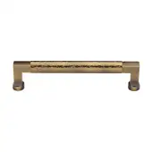 HAM0312 254-AT Heritage Brass Cabinet Pull Bauhaus Hammered Design 254mm ctc Antique Brass Finish