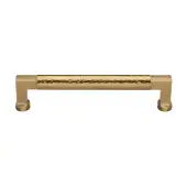 HAM0312 254-SB Heritage Brass Cabinet Pull Bauhaus Hammered Design 254mm ctc Satin Brass Finish