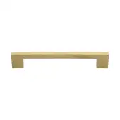 HAM0337 128-SB Heritage Brass Cabinet Pull Metro Hammered Design 128mm ctc Satin Brass Finish