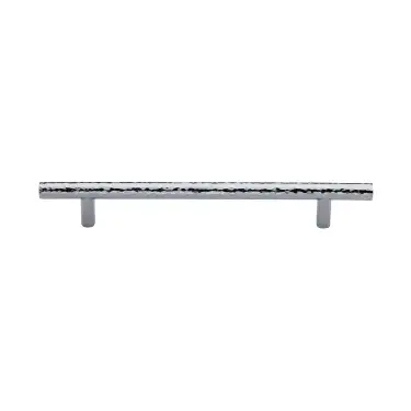 Click Here To Enlarge This Photo Of HAM0361 128-PC Heritage Brass Cabinet Pull T-Bar Hammered Design 128mm ctc Polished Chrome Finish