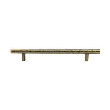 Click Here To Enlarge This Photo Of HAM0361 160-AT Heritage Brass Cabinet Pull T-Bar Hammered Design 160mm ctc Antique Brass Finish