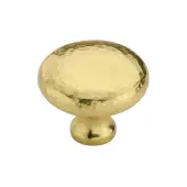HAM113 32-PB Heritage Brass Cabinet Knob Victorian Round Hammered Design 32mm Polished Brass finish
