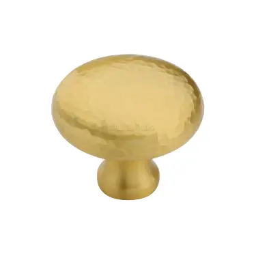 Click Here To Enlarge This Photo Of HAM113 38-SB Heritage Brass Cabinet Knob Victorian Round Hammered Design 38mm Satin Brass finish