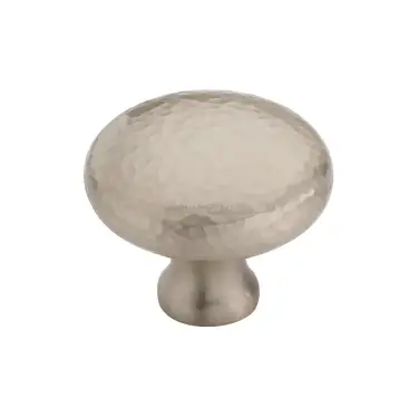 Click Here To Enlarge This Photo Of HAM113 38-SN Heritage Brass Cabinet Knob Victorian Round Hammered Design 38mm Satin Nickel finish
