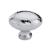 HAM114 38-PC Heritage Brass Cabinet Knob Victorian Oval Hammered Design 38mm Polished Chrome finish