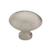 HAM114 38-SN Heritage Brass Cabinet Knob Victorian Oval Hammered Design 38mm Satin Nickel finish