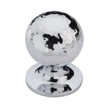 Click Here To Enlarge This Photo Of HAM8321 25-PC Heritage Brass Cabinet Knob Ball Hammered Design 25mm Polished Chrome finish