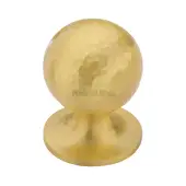 HAM8321 25-SB Heritage Brass Cabinet Knob Ball Hammered Design 25mm Satin Brass finish