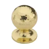 HAM8321 32-PB Heritage Brass Cabinet Knob Ball Hammered Design 32mm Polished Brass finish