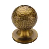 HAM8321 38-AT Heritage Brass Cabinet Knob Ball Hammered Design 38mm Antique Brass finish