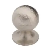 HAM8321 38-SN Heritage Brass Cabinet Knob Ball Hammered Design 38mm Satin Nickel finish