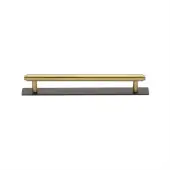 PL4410 128-BSB Heritage Brass Cabinet Pull Step Design with Plate 128mm ctc Matt Bronze&sol;Satin Brass Finish