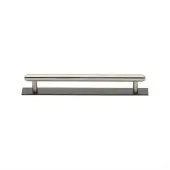 PL4410 128-BSN Heritage Brass Cabinet Pull Step Design with Plate 128mm ctc Matt Bronze&sol;Satin Nickel Finish