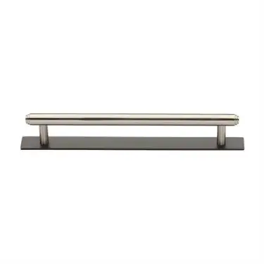 Click Here To Enlarge This Photo Of PL4410 160-BSN Heritage Brass Cabinet Pull Step Design with Plate 160mm ctc Matt Bronze&sol;Satin Nickel Finish