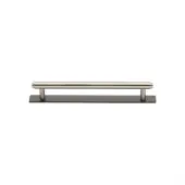 PL4410 96-BSN Heritage Brass Cabinet Pull Step Design with Plate 96mm ctc Matt Bronze&sol;Satin Nickel Finish