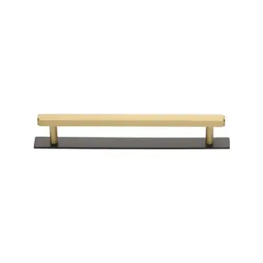 Click Here To Enlarge This Photo Of PL4422 128-BSB Heritage Brass Cabinet Pull Hexagonal Design with Plate 128mm ctc Matt Bronze&sol;Satin Brass Finish