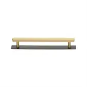 PL4422 128-BSB Heritage Brass Cabinet Pull Hexagonal Design with Plate 128mm ctc Matt Bronze&sol;Satin Brass Finish