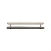 PL4422 128-BSN Heritage Brass Cabinet Pull Hexagonal Design with Plate 128mm ctc Matt Bronze&sol;Satin Nickel Finish