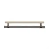 PL4422 160-BSN Heritage Brass Cabinet Pull Hexagonal Design with Plate 160mm ctc Matt Bronze&sol;Satin Nickel Finish
