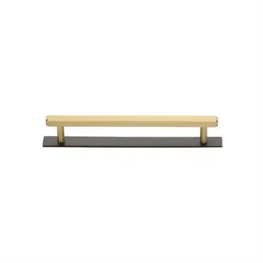 Click Here To Enlarge This Photo Of PL4422 96-BSB Heritage Brass Cabinet Pull Hexagonal Design with Plate 96mm ctc Matt Bronze&sol;Satin Brass Finish