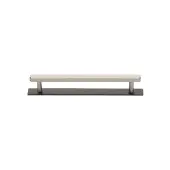 PL4422 96-BSN Heritage Brass Cabinet Pull Hexagonal Design with Plate 96mm ctc Matt Bronze&sol;Satin Nickel Finish