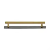 PL4458 160-BSB Heritage Brass Cabinet Pull Knurled Design with Plate 160mm ctc Matt Bronze&sol;Satin Brass Finish