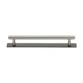 PL4458 160-BSN Heritage Brass Cabinet Pull Knurled Design with Plate 160mm ctc Matt Bronze&sol;Satin Nickel Finish
