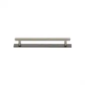 PL4458 96-BSN Heritage Brass Cabinet Pull Knurled Design with Plate 96mm ctc Matt Bronze&sol;Satin Nickel Finish