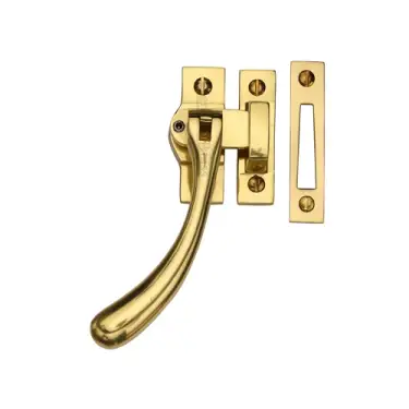 Click Here To Enlarge This Photo Of V1008L MP&sol;HP-PB Heritage Brass Lockable Casement Window Fastener Ball Design  Polished Brass Finish
