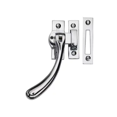 Click Here To Enlarge This Photo Of V1008L MP&sol;HP-PC Heritage Brass Lockable Casement Window Fastener Ball Design  Polished Chrome Finish