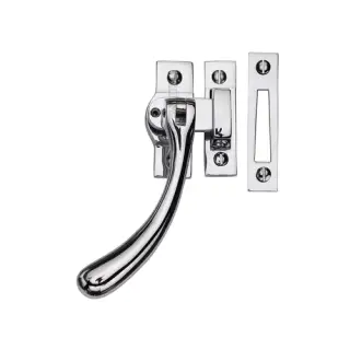 V1008L MP&sol;HP-PC Heritage Brass Lockable Casement Window Fastener Ball Design  Polished Chrome Finish
