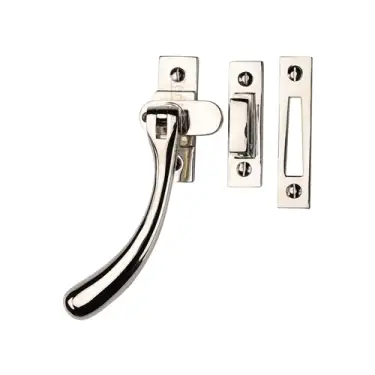 Click Here To Enlarge This Photo Of V1008L MP&sol;HP-PNF Heritage Brass Lockable Casement Window Fastener Ball Design Polished Nickel finish