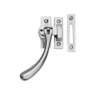 V1008L MP&sol;HP-SC Heritage Brass Lockable Casement Window Fastener Ball Design  Satin Chrome Finish