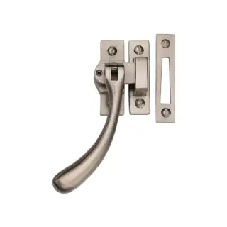 V1008L MP&sol;HP-SN Heritage Brass Lockable Casement Window Fastener Ball Design  Satin Nickel Finish