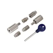 V1108-PNF Heritage Brass Sash Window Stop &lpar;pair&rpar; with key Polished Nickel Finish