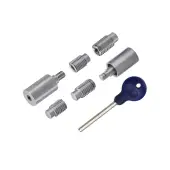 V1108-SC Heritage Brass Sash Window Stop &lpar;pair&rpar; with key Satin Chrome