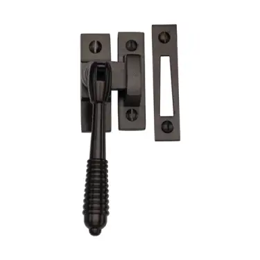 Click Here To Enlarge This Photo Of V894 MP&sol;HP-MB Heritage Brass Mortice & Hook Plate Casement Fastener Reeded Design Matt Bronze finish