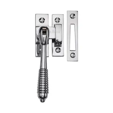 Click Here To Enlarge This Photo Of V894 MP&sol;HP-PC Heritage Brass Mortice & Hook Plate Casement Fastener Reeded Design Polished Chrome finish