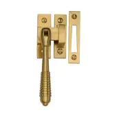 V894 MP&sol;HP-SB Heritage Brass Mortice & Hook Plate Casement Fastener Reeded Design Satin Brass finish