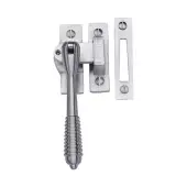 V894L MP&sol;HP-SC Heritage Brass Lockable Mortice & Hook Plate Casement Fastener Reeded Design Satin Chrome finish
