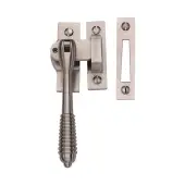 V894L MP&sol;HP-SN Heritage Brass Lockable Mortice & Hook Plate Casement Fastener Reeded Design Satin Nickel finish