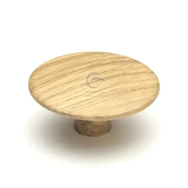 Click Here To Enlarge This Photo Of W4466-48-OAK M&period;Marcus Wooden Cabinet Knob Split Design 48mm Oak Finish