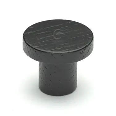 Click Here To Enlarge This Photo Of W4470-33-ASH M&period;Marcus Wooden Cabinet Knob Circum Design 33mm Black Ash Finish